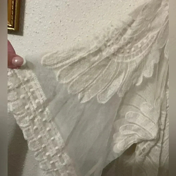 Rebellion Ivory Floral Lace Long Cardigan Kimono - Picture 5 of 5